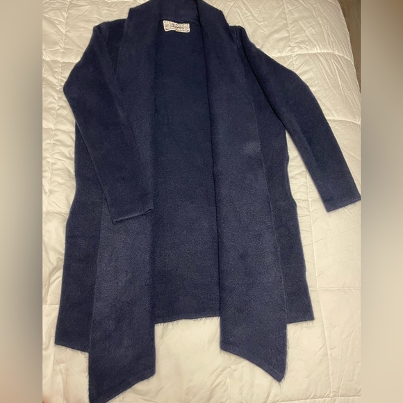 Oversized cardigan shacket with folded lapel and pockets cozy and warm - Picture 5 of 9